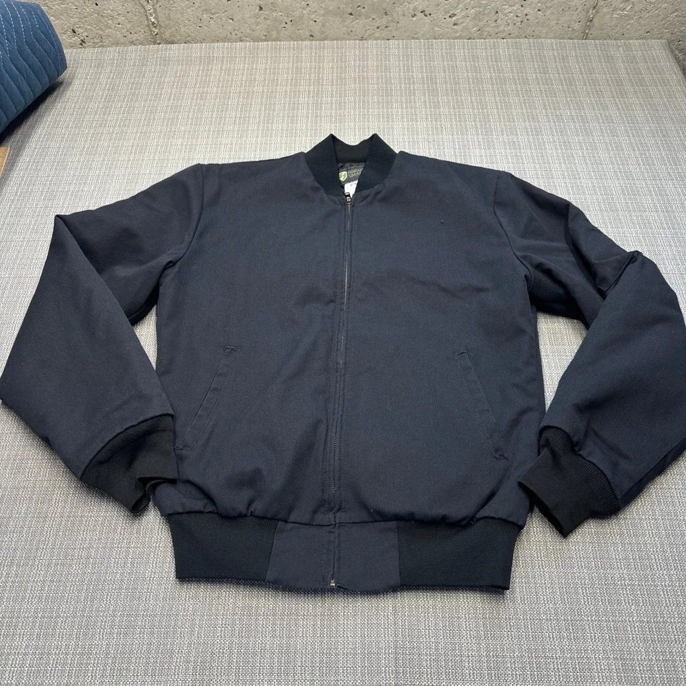 Horace Bomber Jacket‎ Mens Small Black Zip Uniform Tactical Quilted Lined